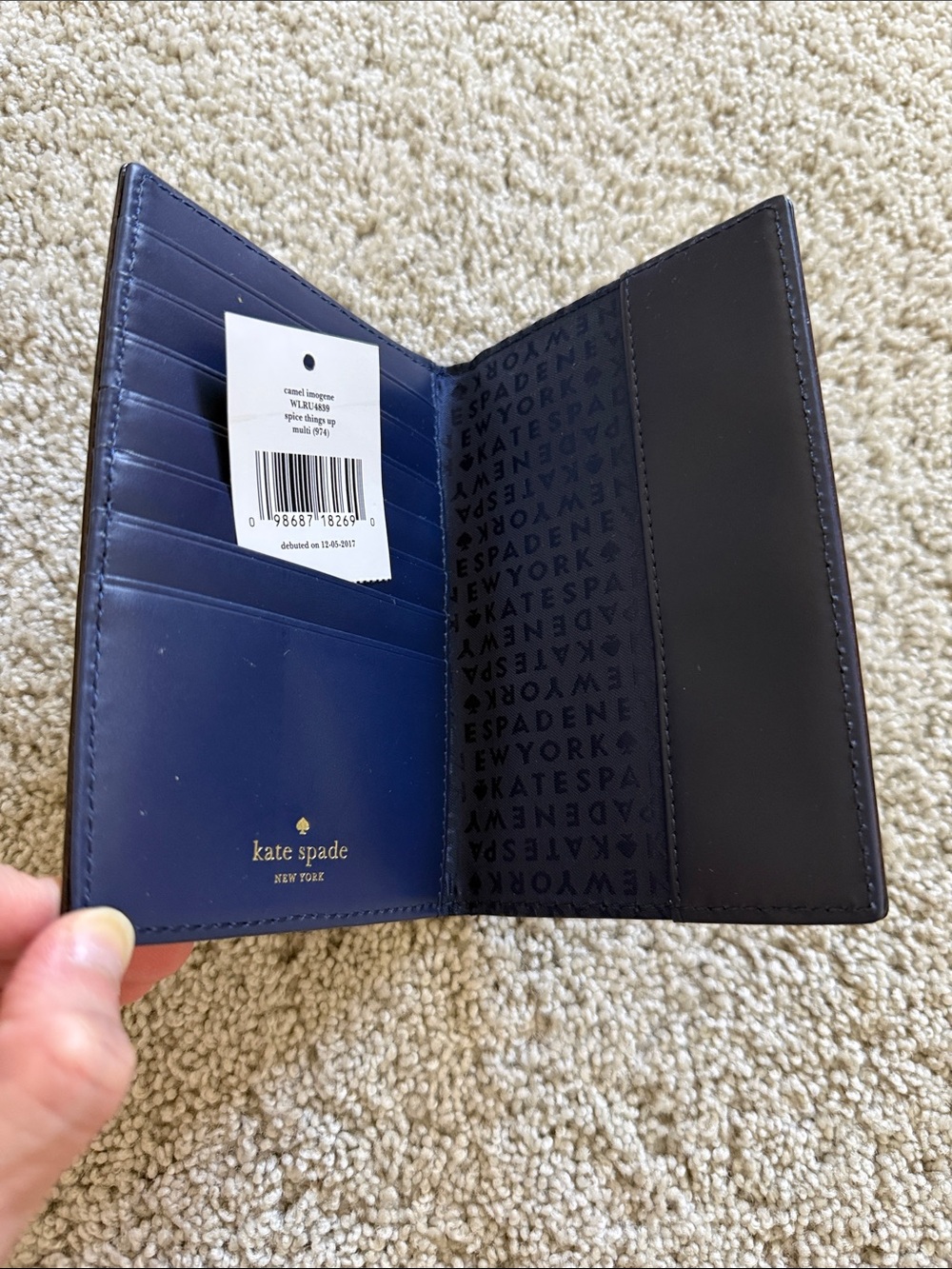 kate spade New York Navy Camel Passport Cover - Picture 3 of 10
